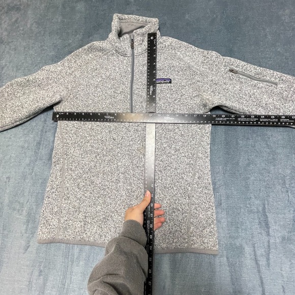 Patagonia Worn Wear Better Sweater Womens Medium Heather Gray Fleece Jersey Trim - Picture 7 of 16